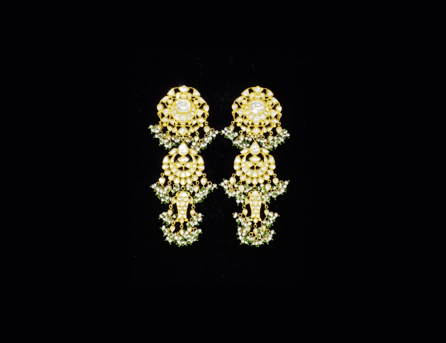 Gold bale, jhabbedar, Ear Pendants